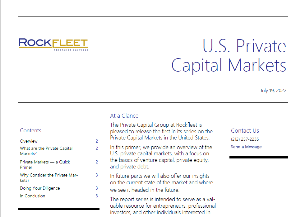 Private Capital Report Cover